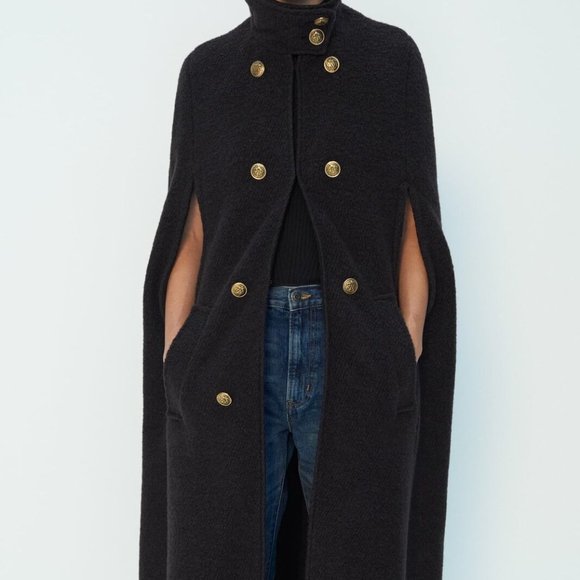 ZARA XS/S LIMITED EDITION WOOL BLEND CAPE - Picture 7 of 8